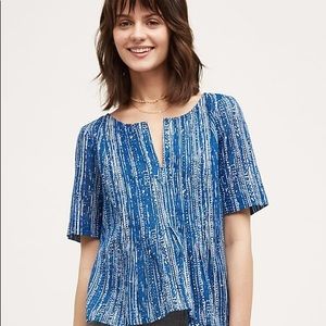 Anthropologie Maeve Orchid Island Blue Top